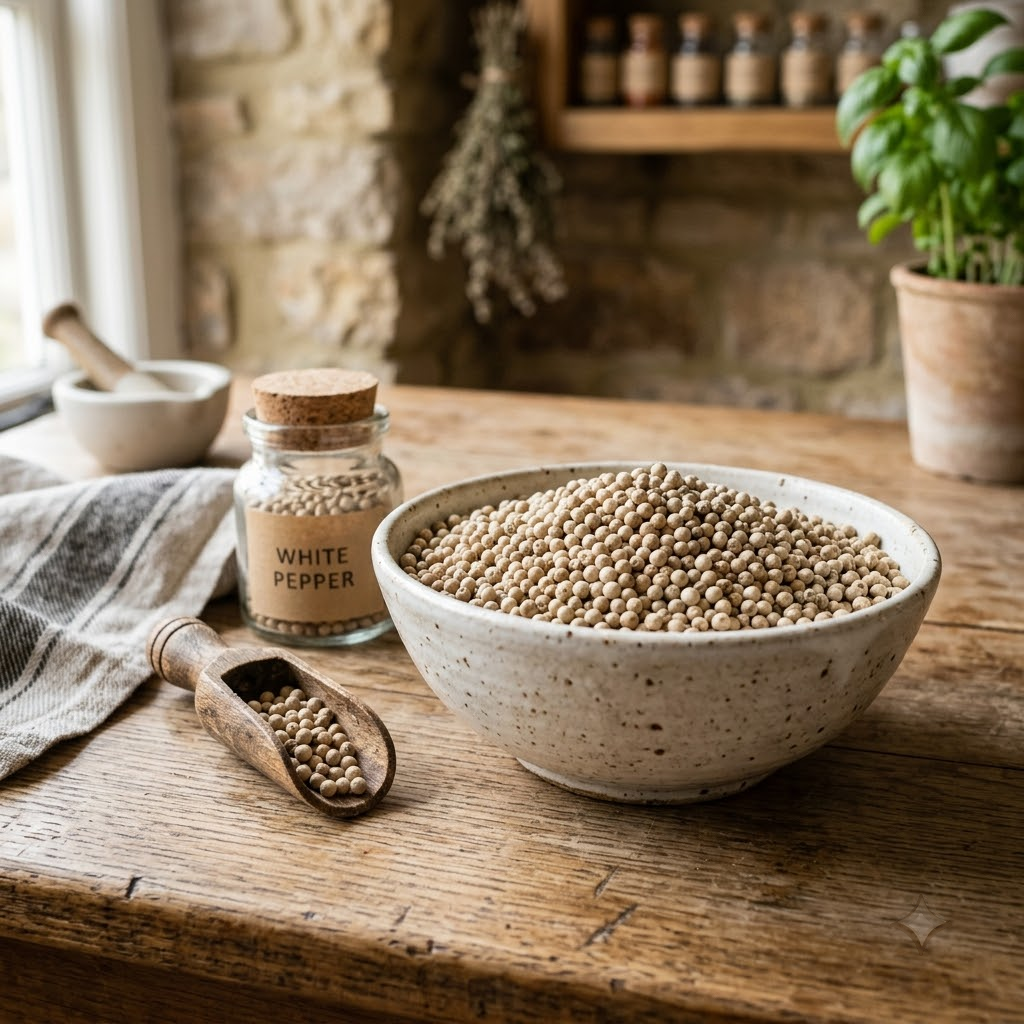 White Pepper (Safed Mirch) — whole spice for wholesale supply